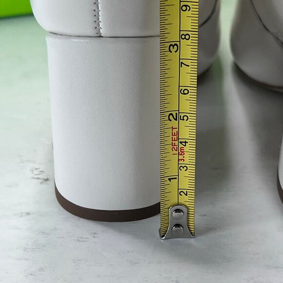 Sam Edelman Fawn Leather Chunky Heel Boots White Women's 5.5M NWB - Picture 8 of 11